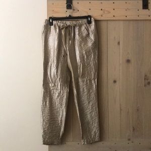 JCrew metallic jogger pants
